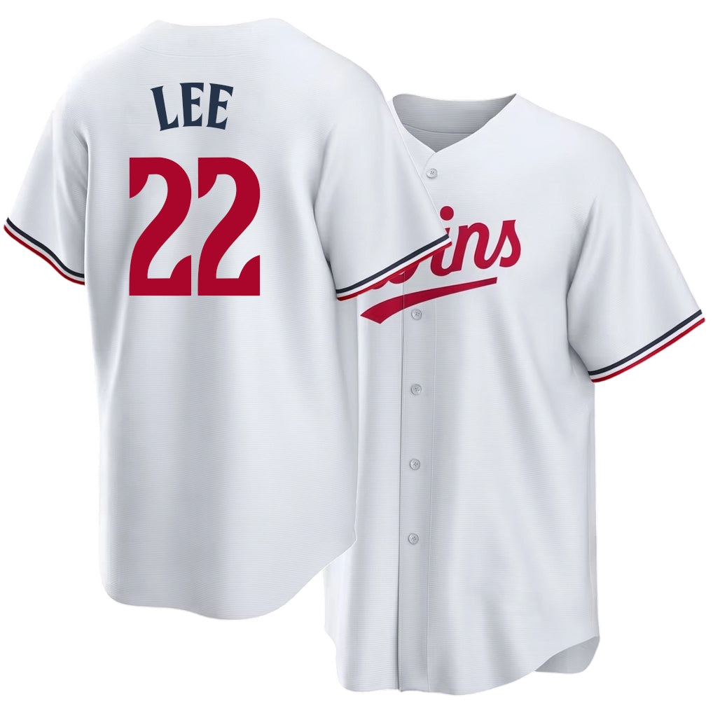 Minnesota #22 Lee Player Baseball Short Sleeve White Jersey Brooks For Men Women Youth Gift