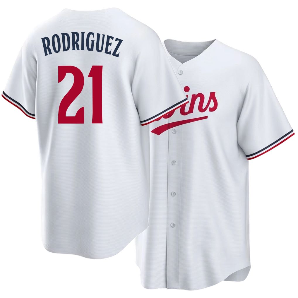 Minnesota #21 Rodriguez Player Baseball Short Sleeve White Jersey Emmanuel For Men Women Youth Gift