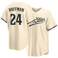Minnesota #24 Hoffman Player Baseball Short Sleeve Cream Jersey Jeff For Men Women Youth Gift