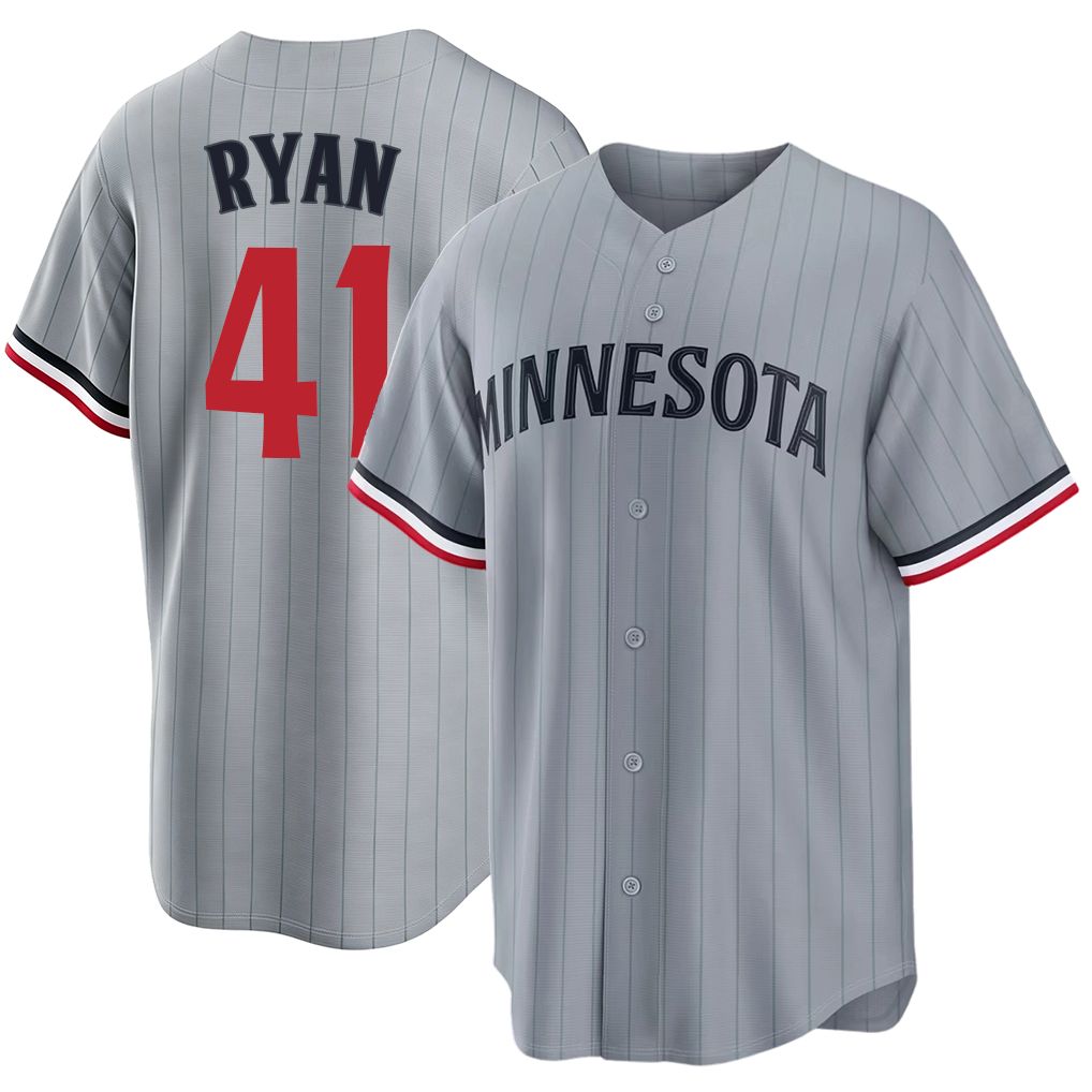 Minnesota #41 Ryan Player Baseball Short Sleeve Gray Jersey Joe For Men Women Youth Gift