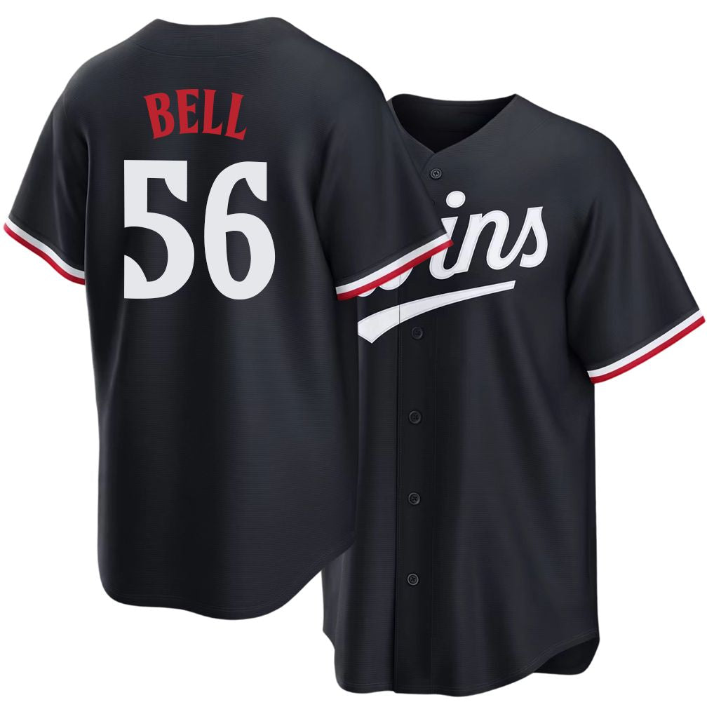 Minnesota #56 Bell Player Baseball Short Sleeve Navy Jersey Josh For Men Women Youth Gift
