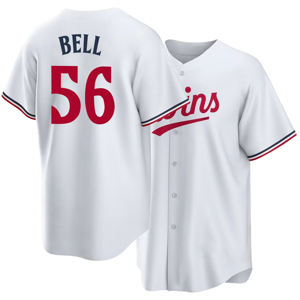 Minnesota #56 Bell Player Baseball Short Sleeve White Jersey Josh For Men Women Youth Gift