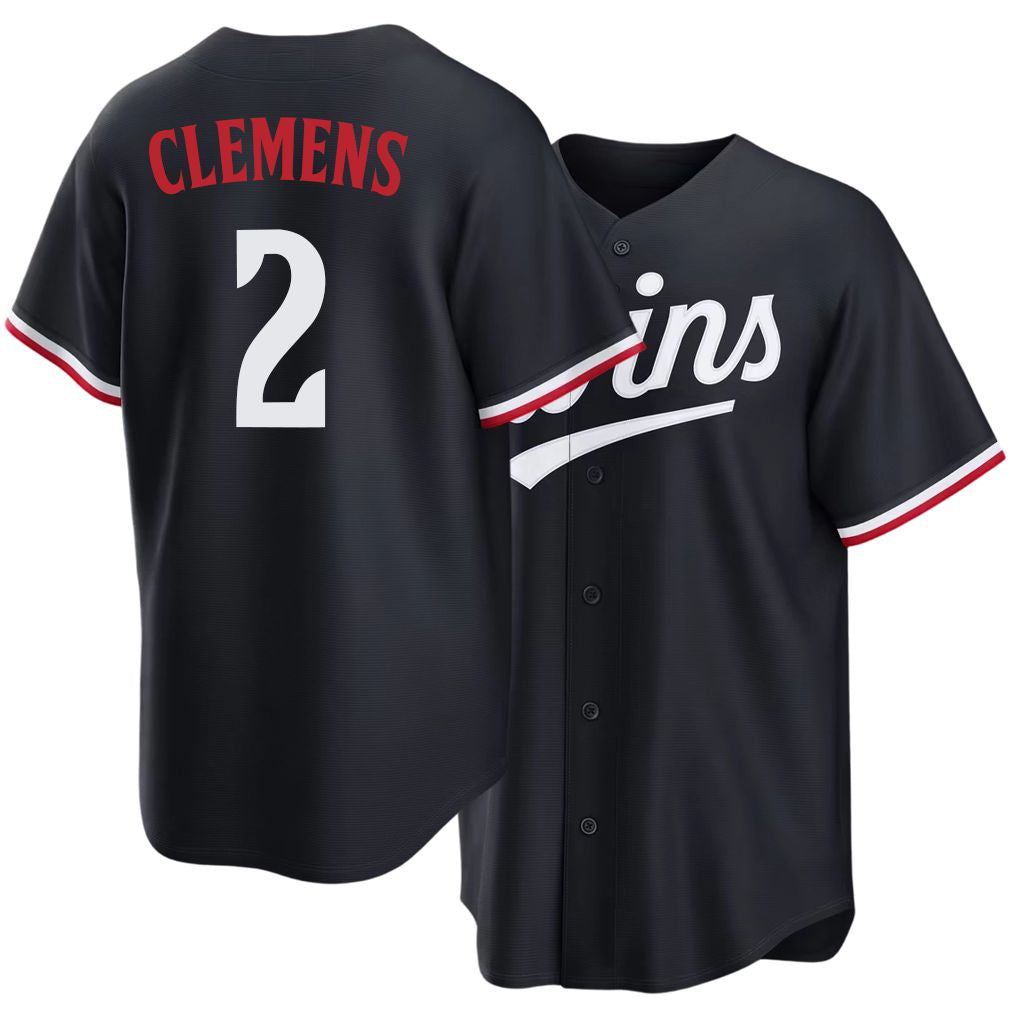 Minnesota #2 Clemens Player Baseball Short Sleeve Navy Jersey Kody For Men Women Youth Gift
