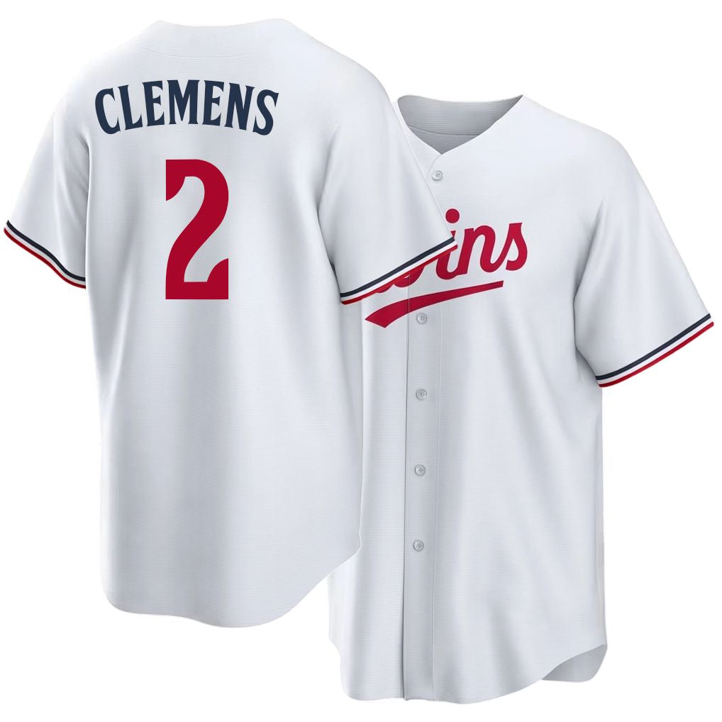 Minnesota #2 Clemens Player Baseball Short Sleeve White Jersey Kody For Men Women Youth Gift