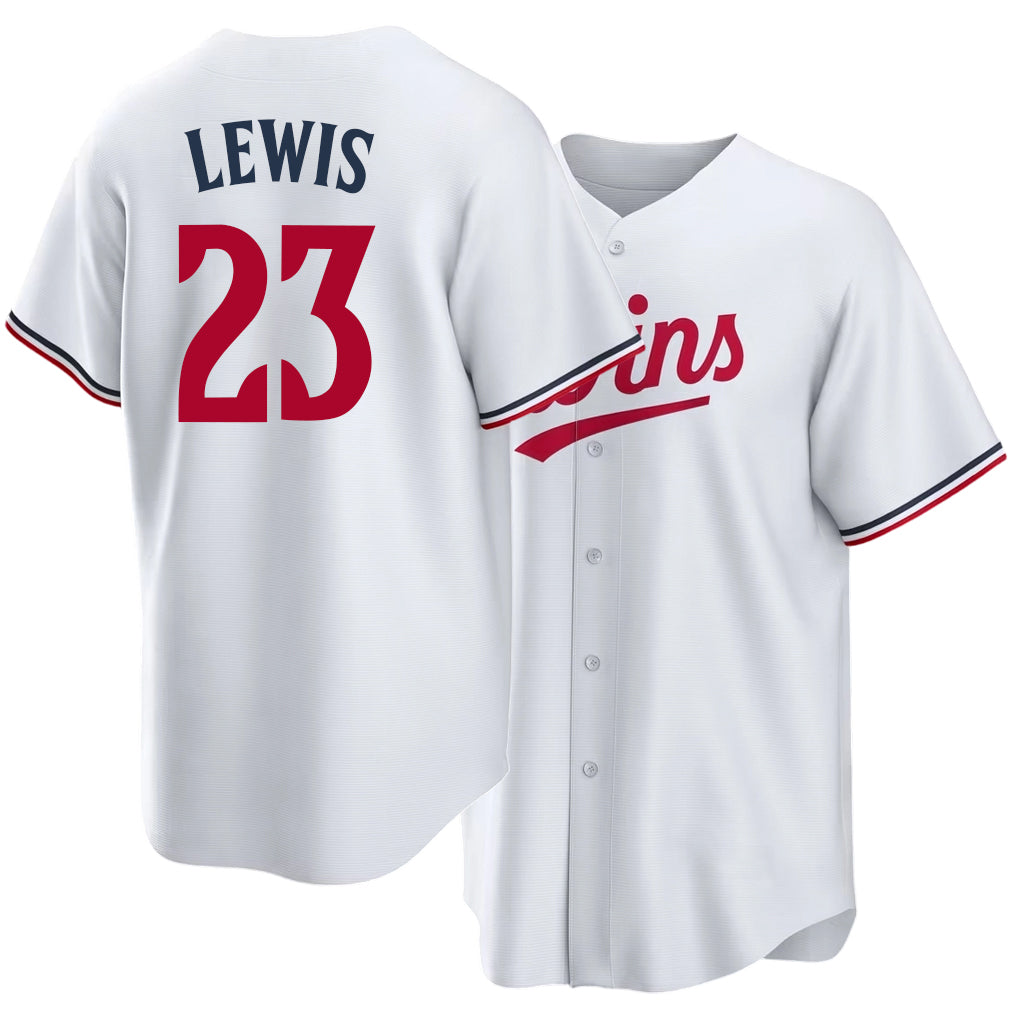 Minnesota #23 Lewis Player Baseball Short Sleeve White Jersey Royce For Men Women Youth Gift