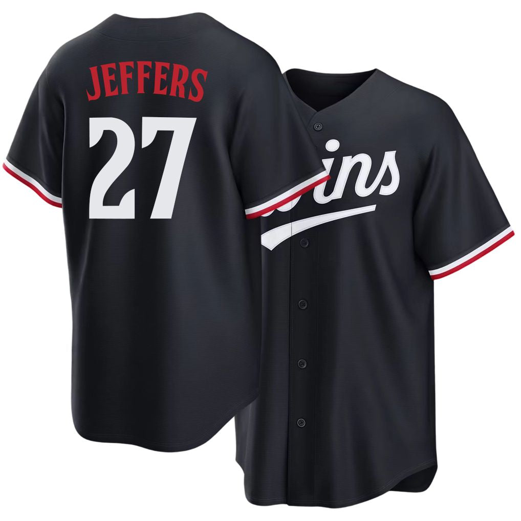 Minnesota #27 Jeffers Player Baseball Short Sleeve Navy Jersey Ryan For Men Women Youth Gift