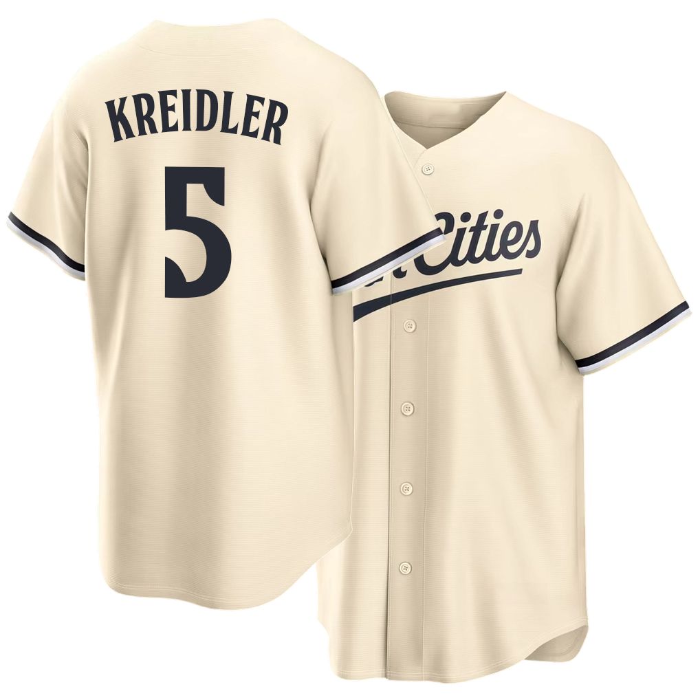 Minnesota #5 Kreidler Player Baseball Short Sleeve Cream Jersey Ryan For Men Women Youth Gift