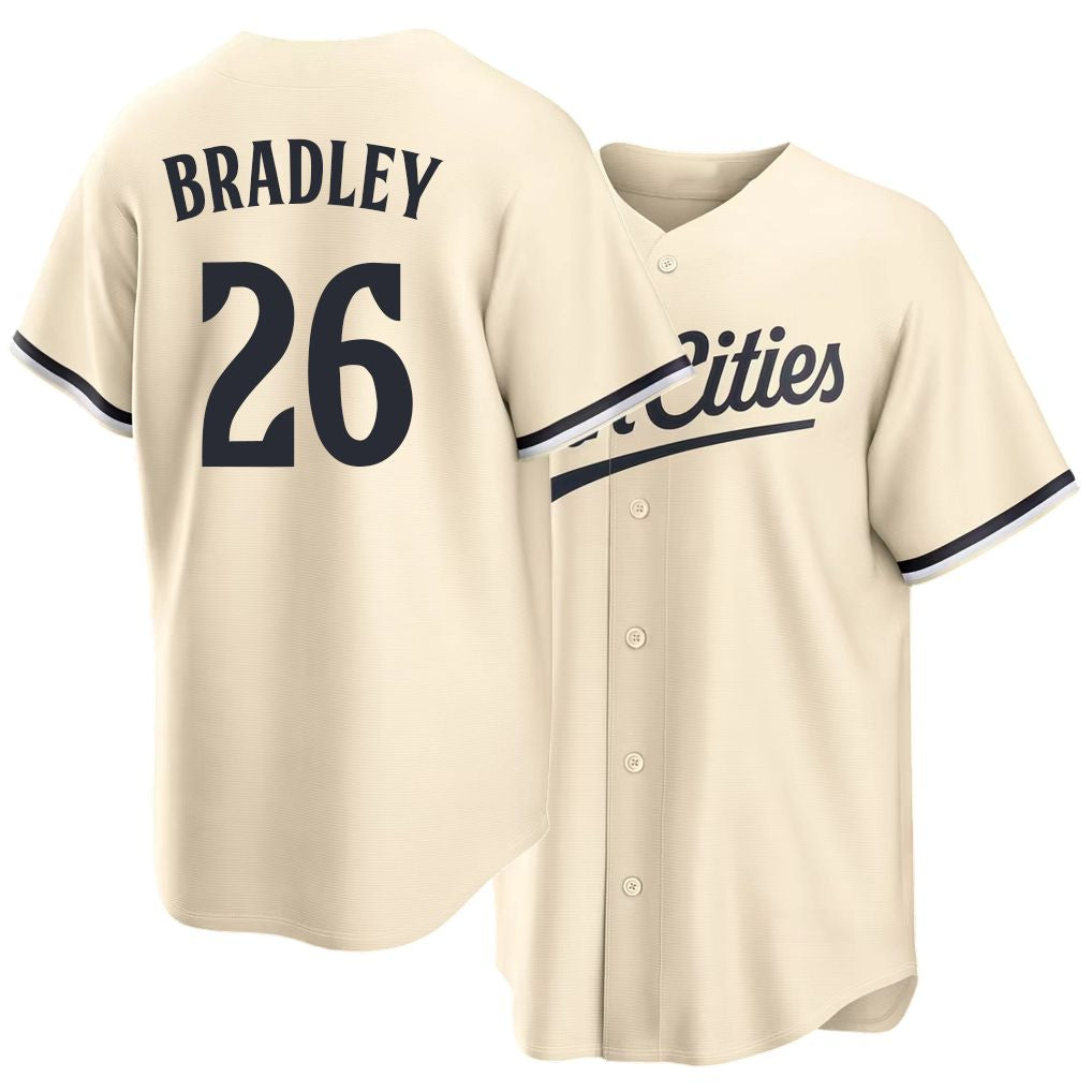 Minnesota #26 Bradley Player Baseball Short Sleeve Cream Jersey Taj For Men Women Youth Gift