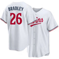 Minnesota #26 Bradley Player Baseball Short Sleeve White Jersey Taj For Men Women Youth Gift