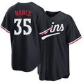 Minnesota #35 Nance Player Baseball Short Sleeve Navy Jersey Tommy For Men Women Youth Gift
