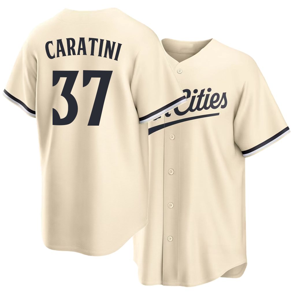 Minnesota #37 Caratini Player Baseball Short Sleeve Cream Jersey Victor For Men Women Youth Gift