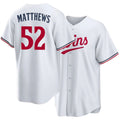 Minnesota #52 Matthews Player Baseball Short Sleeve White Jersey Zebby For Men Women Youth Gift