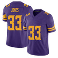 Minnesota #33 Jones Purple Player Football V Neck Short Sleeve Jersey Aaron For Men Youth Women Gift