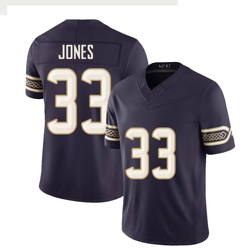 Minnesota #33 Jones Player Football V Neck Short Sleeve Purple Jersey Aaron For Men Youth Women Gift