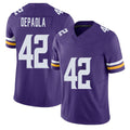 Minnesota #42 DePaola Player Football V Neck Short Sleeve Jersey Purple Andrew For Men Youth Women Gift