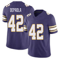 Minnesota #42 DePaola Player Football V Neck Short Sleeve Purple Jersey Andrew For Men Youth Women Gift