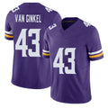 Minnesota #43 Van Ginkel Player Football V Neck Short Sleeve Jersey Purple Andrew For Men Youth Women Gift