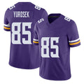 Minnesota #85 Yurosek Player Football V Neck Short Sleeve Jersey Purple Ben For Men Youth Women Gift
