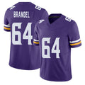 Minnesota #64 Brandel Player Football V Neck Short Sleeve Jersey Purple Blake For Men Youth Women Gift