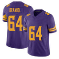 Minnesota #64 Brandel Purple Player Football V Neck Short Sleeve Jersey Blake For Men Youth Women Gift