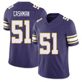 Minnesota #51 Cashman Player Football V Neck Short Sleeve Purple Jersey Blake For Men Youth Women Gift