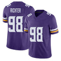Minnesota #98 Richter Player Football V Neck Short Sleeve Jersey Purple Bo For Men Youth Women Gift