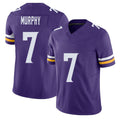 Minnesota #7 Murphy Player Football V Neck Short Sleeve Jersey Purple Byron For Men Youth Women Gift