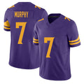 Minnesota #7 Murphy Purple Player Football V Neck Short Sleeve Jersey Byron For Men Youth Women Gift