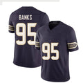 Minnesota #95 Banks Player Football V Neck Short Sleeve Purple Jersey Caleb For Men Youth Women Gift