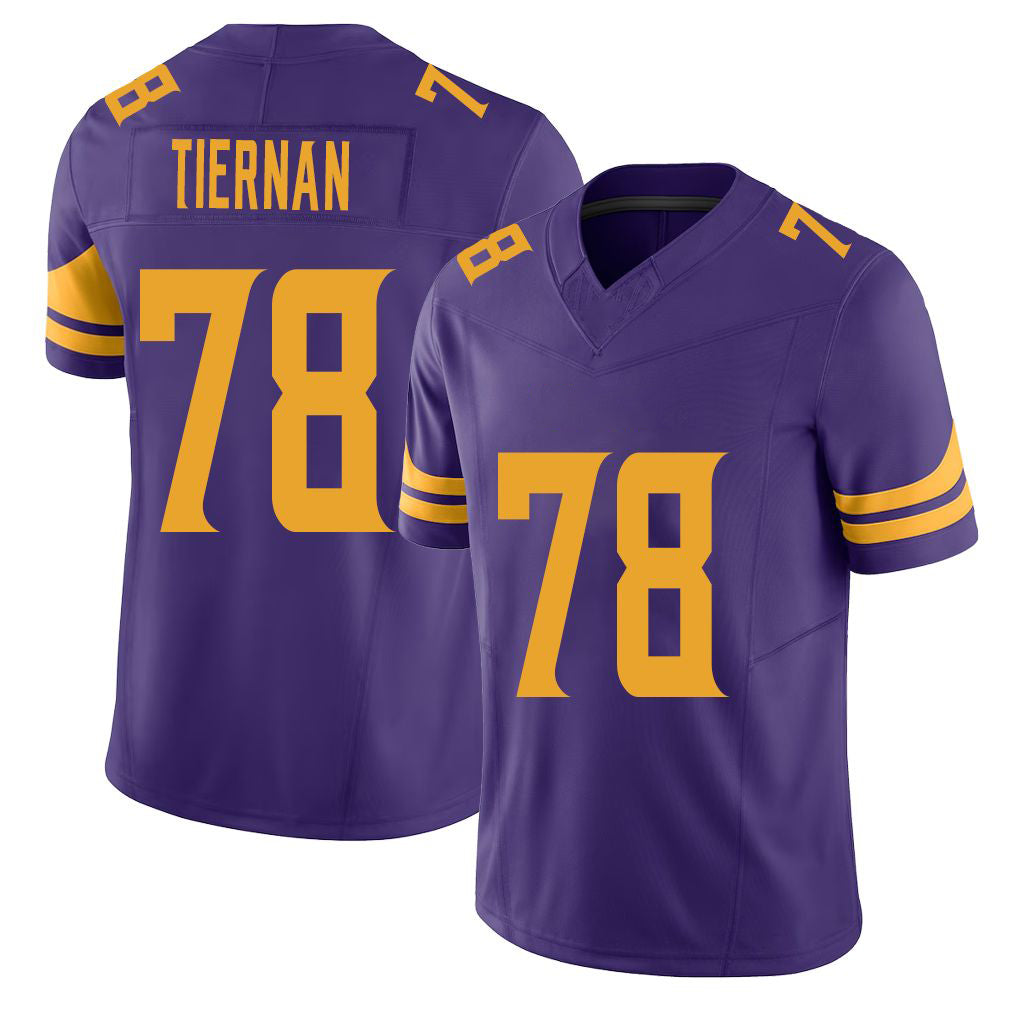 Minnesota #78 Tiernan Purple Player Football V Neck Short Sleeve Jersey Caleb For Men Youth Women Gift