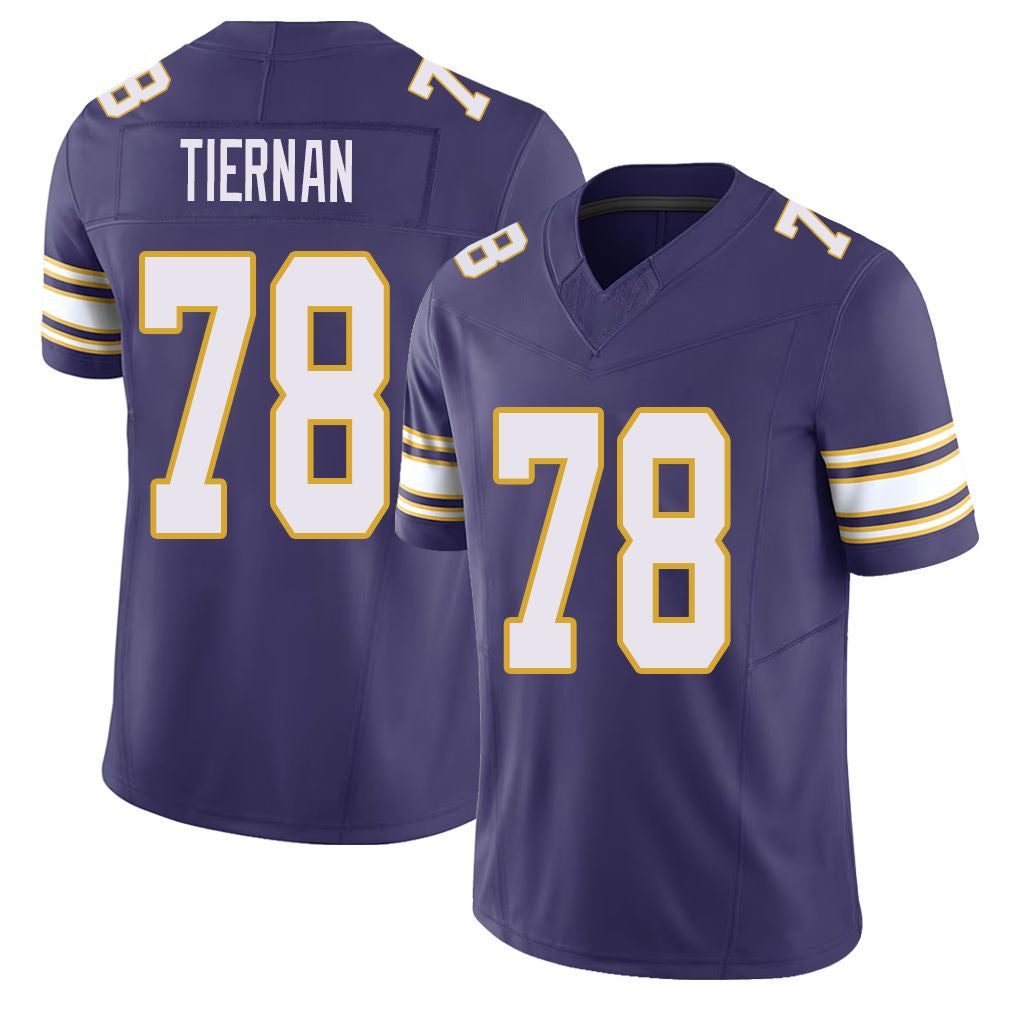 Minnesota #78 Tiernan Player Football V Neck Short Sleeve Purple Jersey Caleb For Men Youth Women Gift