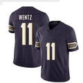 Minnesota #11 Wentz Player Football V Neck Short Sleeve Purple Jersey Carson For Men Youth Women Gift