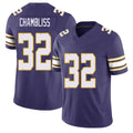 Minnesota #32 Chambliss Player Football V Neck Short Sleeve Purple Jersey Chaz For Men Youth Women Gift