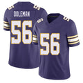Minnesota #56 Doleman Player Football V Neck Short Sleeve Purple Jersey Chris For Men Youth Women Gift