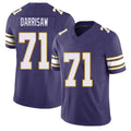 Minnesota #71 Darrisaw Player Football V Neck Short Sleeve Purple Jersey Christian For Men Youth Women Gift