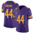 Minnesota #44 Foreman Purple Player Football V Neck Short Sleeve Jersey Chuck For Men Youth Women Gift
