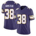 Minnesota #38 Armstead Player Football V Neck Short Sleeve Purple Jersey Da'Veawn For Men Youth Women Gift