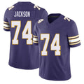 Minnesota #74 Jackson Player Football V Neck Short Sleeve Purple Jersey Donovan For Men Youth Women Gift