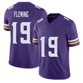 Minnesota #19 Fleming Player Football V Neck Short Sleeve Jersey Purple Dontae For Men Youth Women Gift