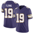 Minnesota #19 Fleming Player Football V Neck Short Sleeve Purple Jersey Dontae For Men Youth Women Gift