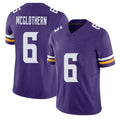 Minnesota #6 McGlothern Player Football V Neck Short Sleeve Jersey Purple Dwight For Men Youth Women Gift