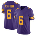 Minnesota #6 McGlothern Purple Player Football V Neck Short Sleeve Jersey Dwight For Men Youth Women Gift