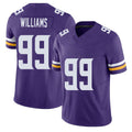 Minnesota #99 Williams Player Football V Neck Short Sleeve Jersey Purple Elijah For Men Youth Women Gift