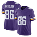 Minnesota #86 Bartholomew Player Football V Neck Short Sleeve Jersey Purple Gavin For Men Youth Women Gift