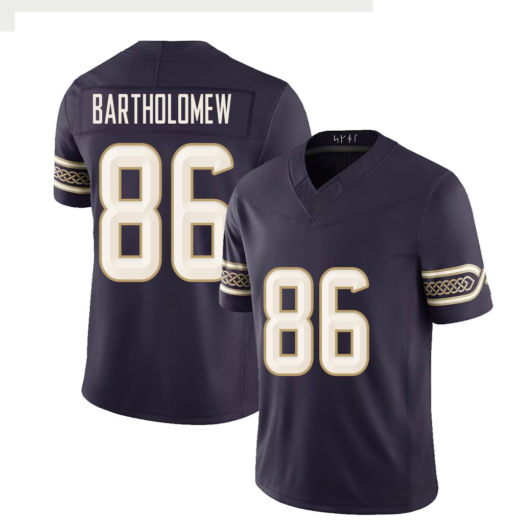 Minnesota #86 Bartholomew Player Football V Neck Short Sleeve Purple Jersey Gavin For Men Youth Women Gift