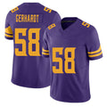 Minnesota #58 Gerhardt Purple Player Football V Neck Short Sleeve Jersey Gavin For Men Youth Women Gift