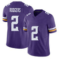 Minnesota #2 Rodgers Player Football V Neck Short Sleeve Jersey Purple Isaiah For Men Youth Women Gift