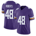 Minnesota #48 Roberts Player Football V Neck Short Sleeve Jersey Purple Jacob For Men Youth Women Gift