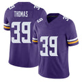 Minnesota #39 Thomas Player Football V Neck Short Sleeve Jersey Purple Jacob For Men Youth Women Gift