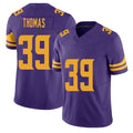 Minnesota #39 Thomas Purple Player Football V Neck Short Sleeve Jersey Jacob For Men Youth Women Gift
